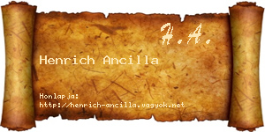 Henrich Ancilla névjegykártya